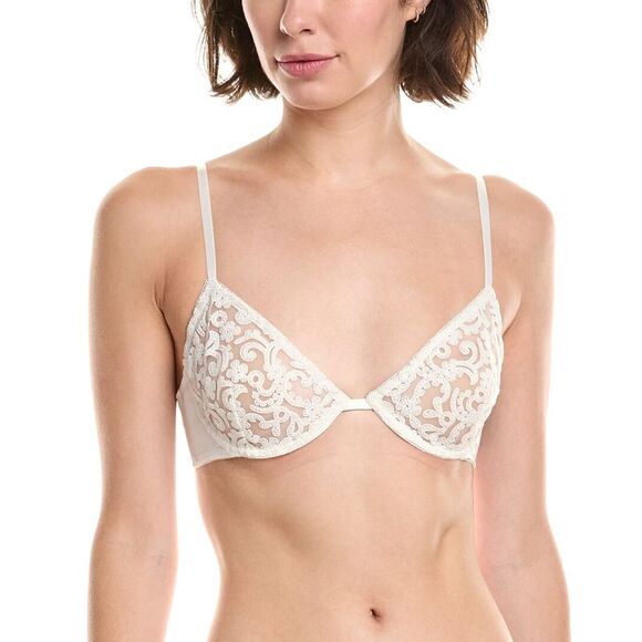 Kiki De Montparnasse Womens  Lola Demi Bra, White - Picture 1 of 3